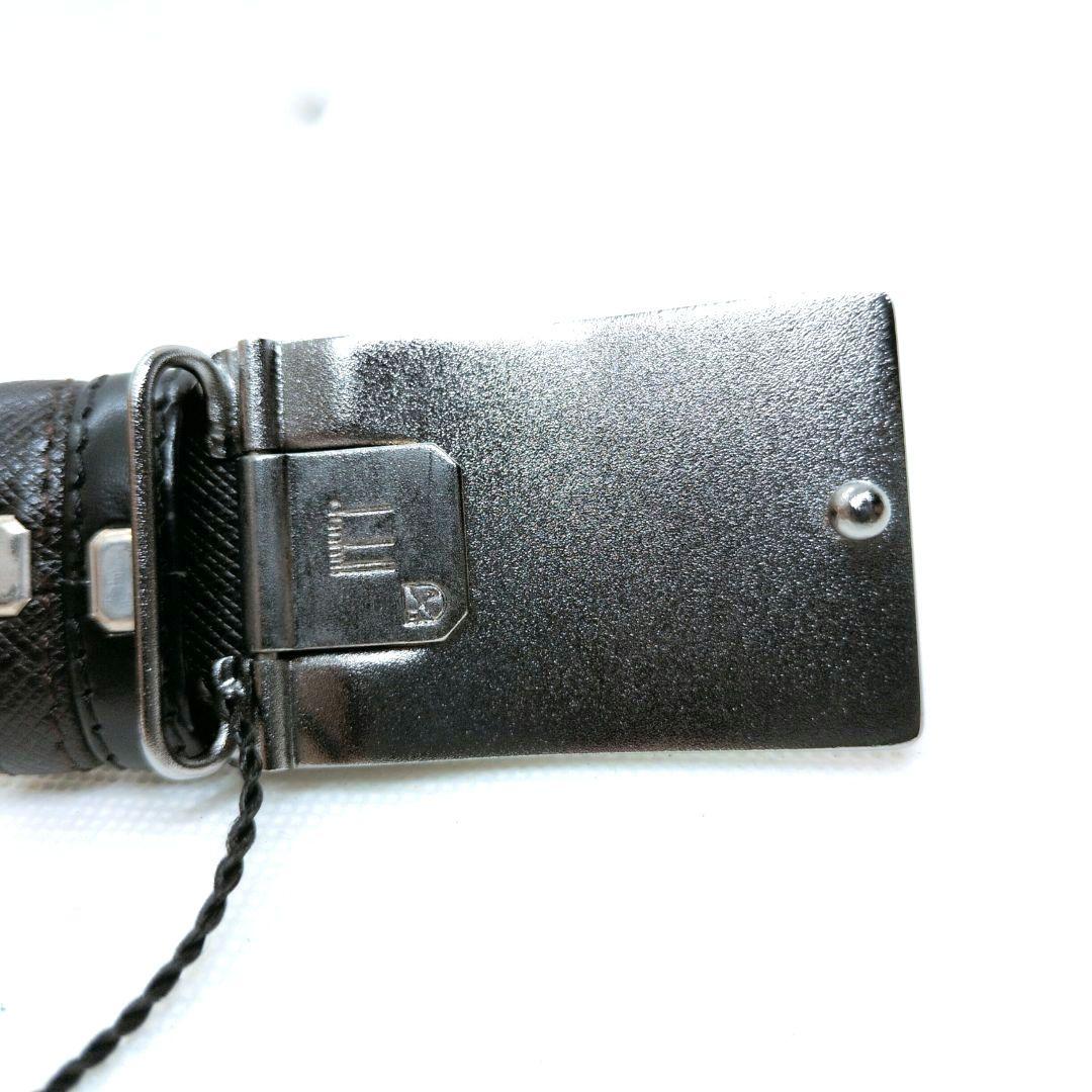 【ほぼ新品 全長121cm!!】ダンヒル　リバーシブル　ベルト　ロゴプレート　革