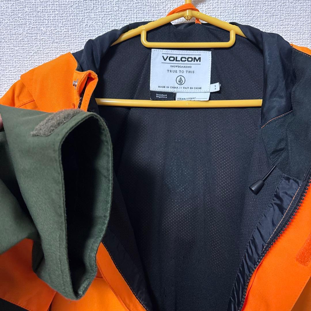 VOLCOM スノーボードウェア/上下セット/ S オレンジ/グリーン