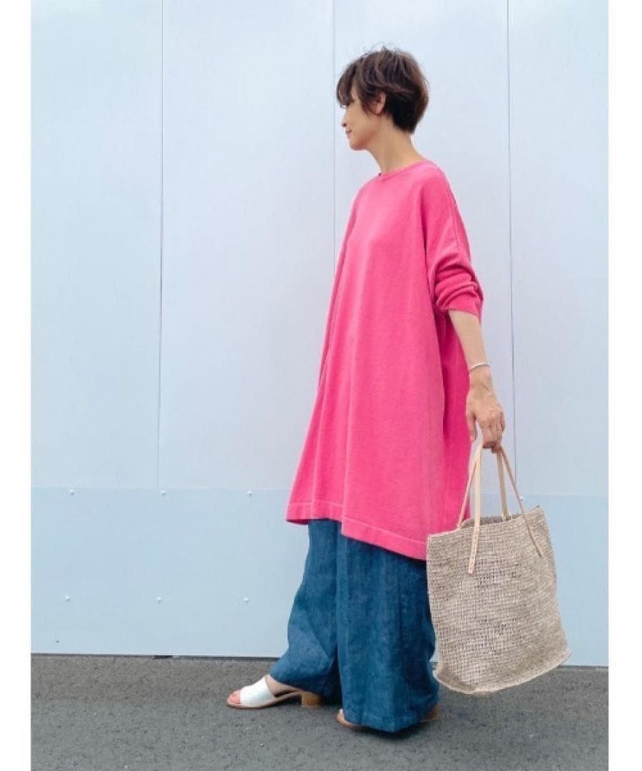 BEARDSLEY ギマBIGニット　ピンク　ビアズリー　洗える　長袖　ゆったり