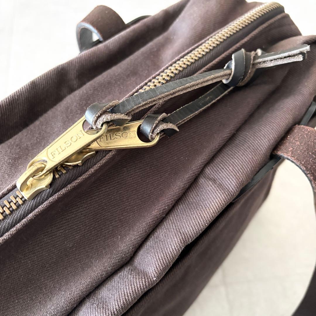 廃盤色 フィルソン ジッパー トートバッグ ブラウン USA製 肩掛け A4収納