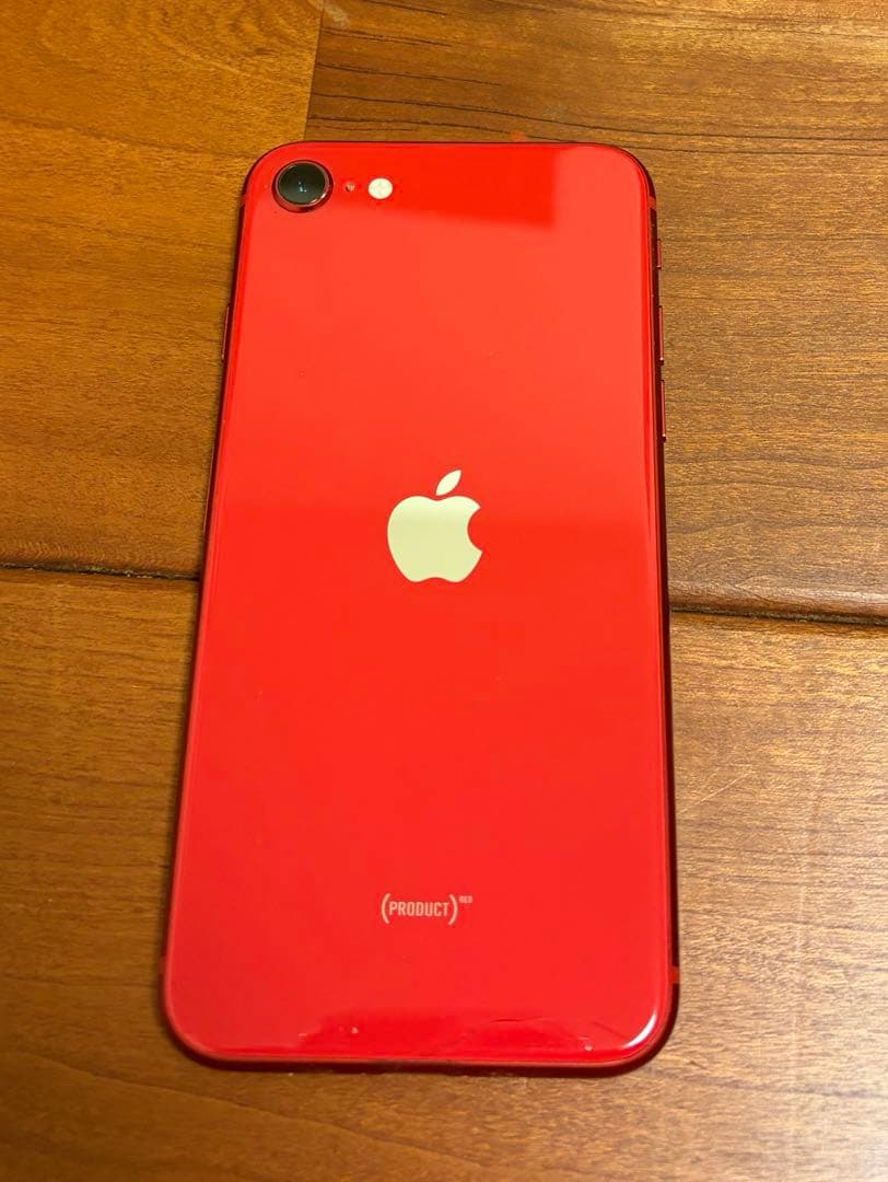 Apple iPhone SE (第2世代) レッド充電器、強化ガラスシート付き