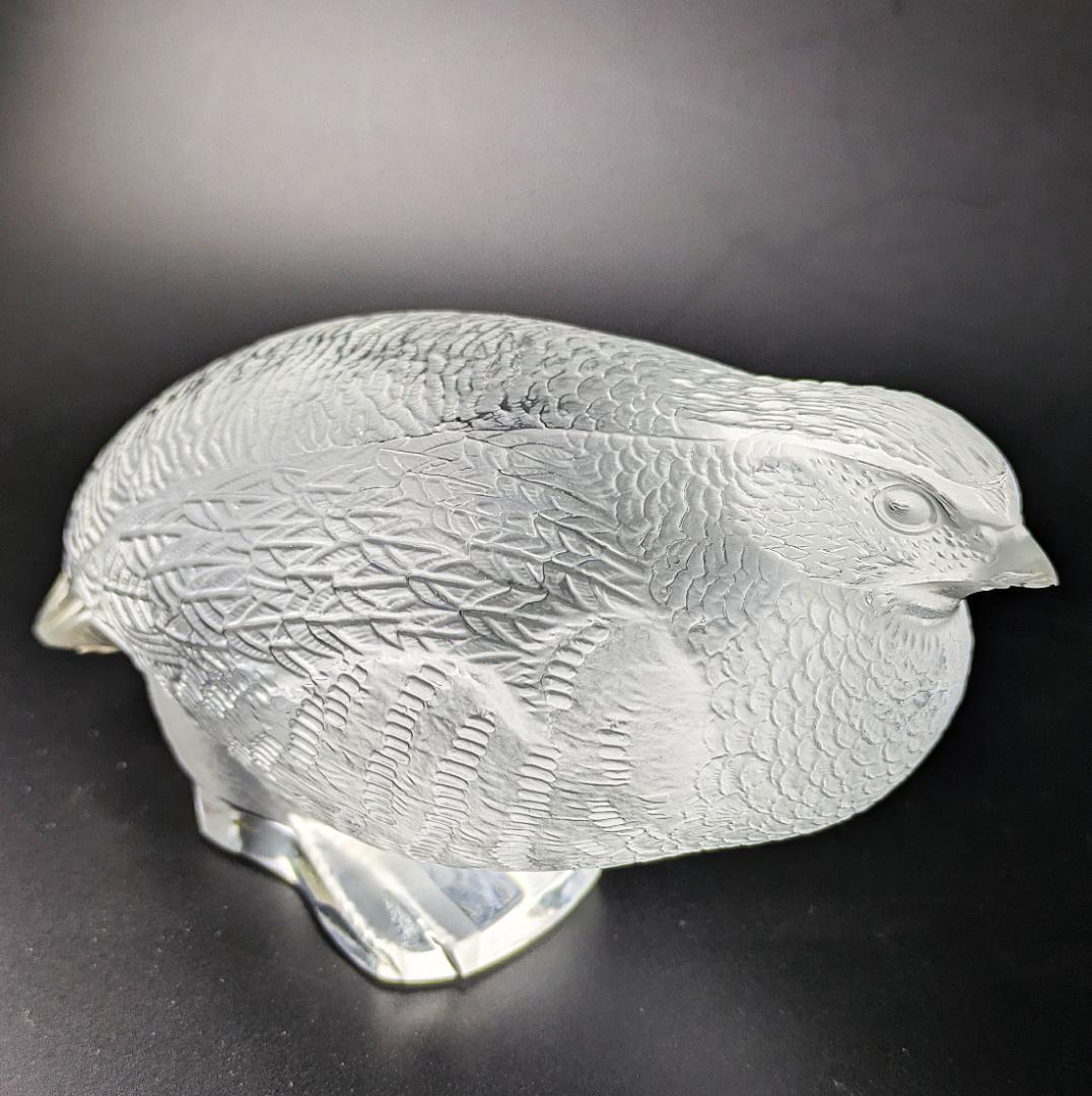 リアルな羽毛★ラリック フィギュリン うずら 鶉 16㎝ 重量1.1㎏ フランス