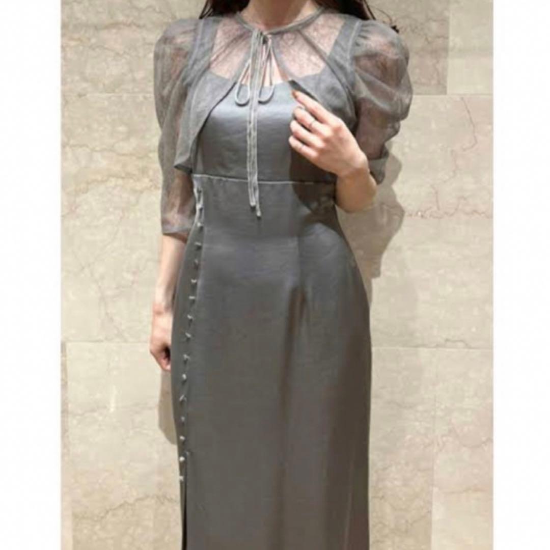 snidel スナイデル レースボレロレイヤードタイトスリットワンピース