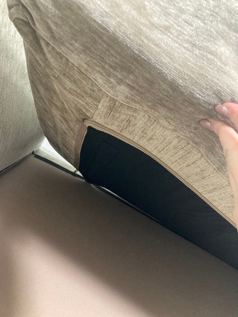 【極美品】送料込 KEYUKA 1人用 アームレスソファー カウチ ベージュ系