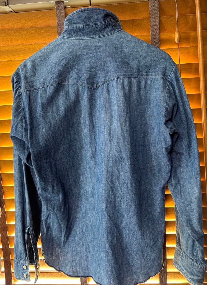 【希少】70s-80s USA製 ラングラー デニムウエスタンシャツ Mサイズ