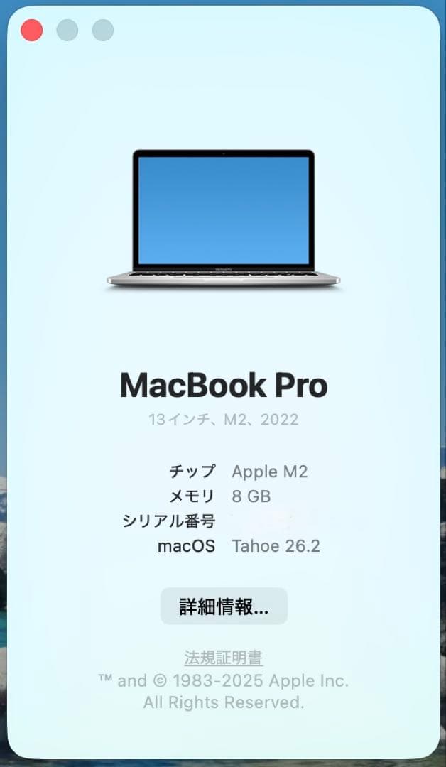 訳あり美品❗️MacBook Pro 2022 M2チップ US シルバー