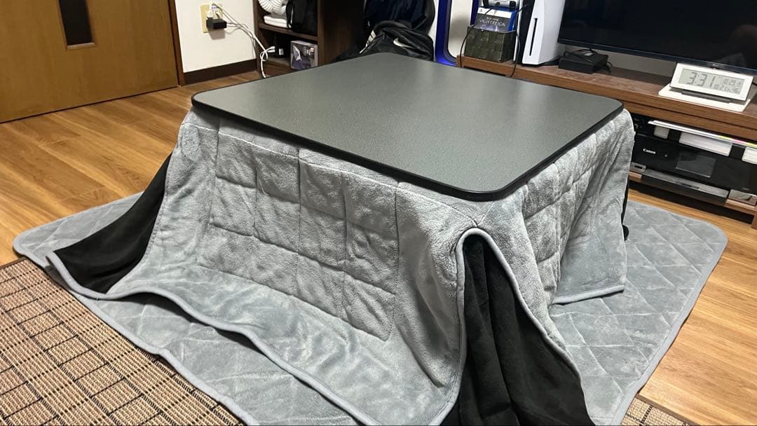 山善 木製こたつ 美品 こたつ布団・断熱カーペットセット