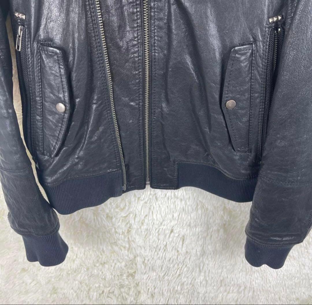 ひ*ん様 DIESEL山羊革ライダースジャケットレザーシングル