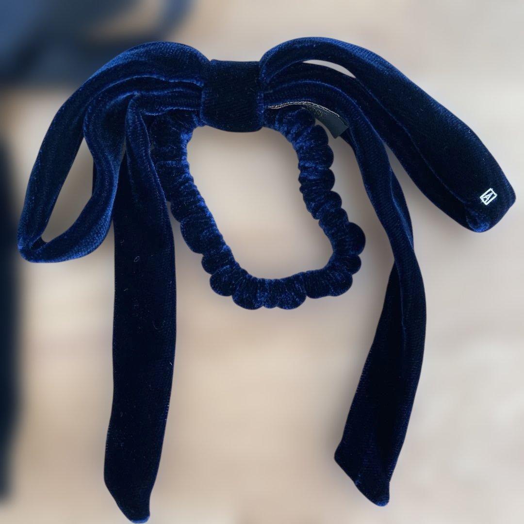 【ほぼ未使用】アレクサンドルドゥパリ　ベロアリボンポニー　ネイビー