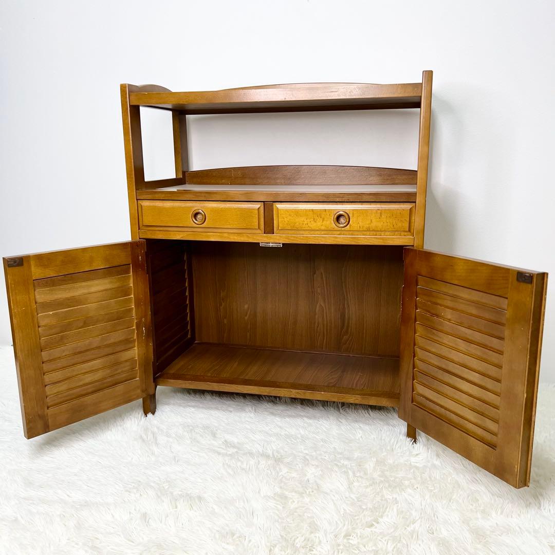 karimoku カリモク家具 電話台 レトロ キャビネット 木製 ビンテージ