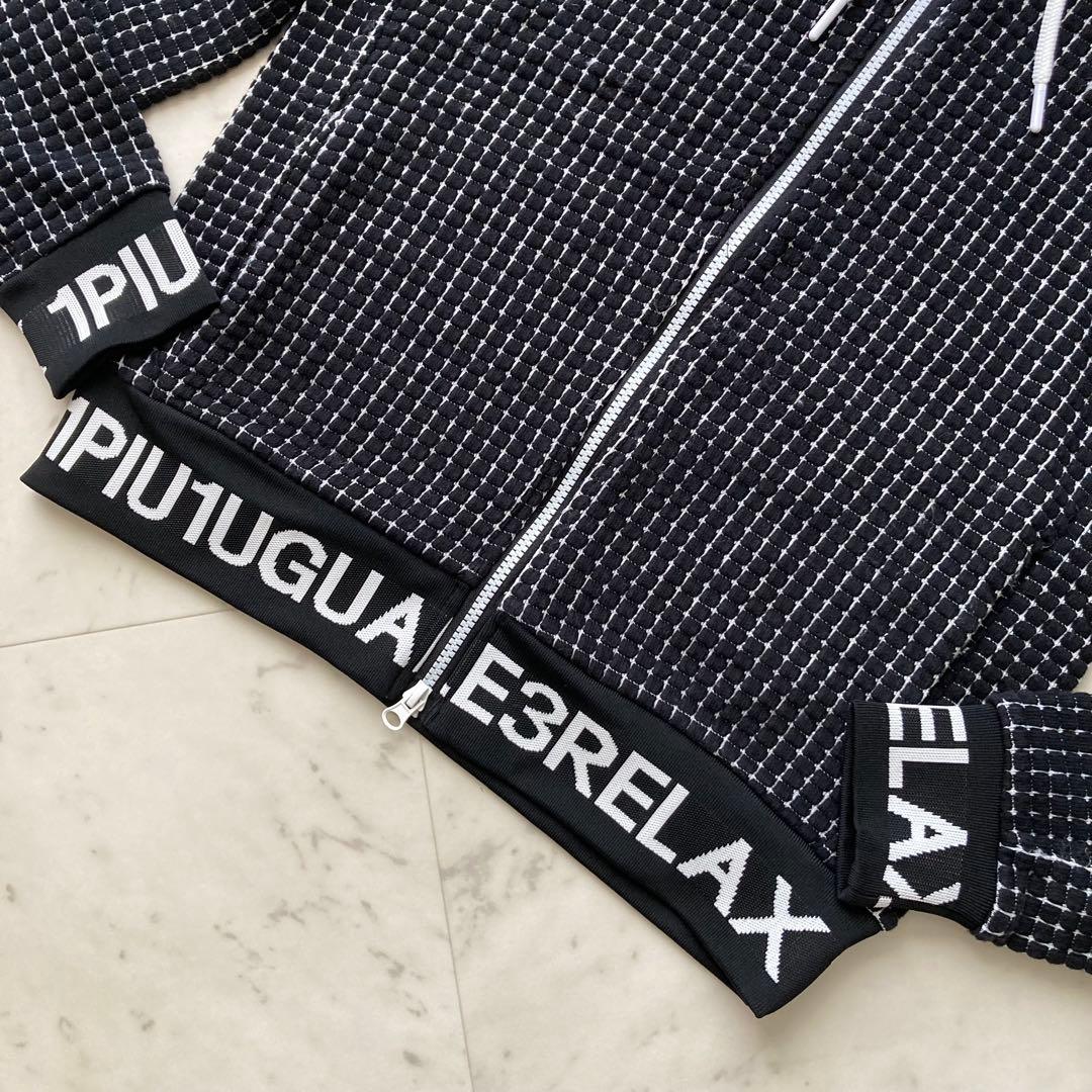 良品 1PIU1UGUALE3 ワッフル 凹凸 セットアップ XL ブラック