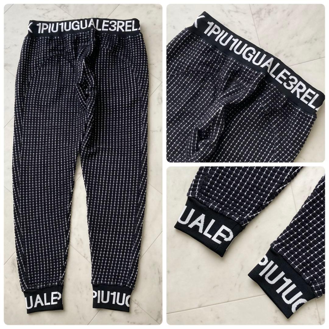 良品 1PIU1UGUALE3 ワッフル 凹凸 セットアップ XL ブラック