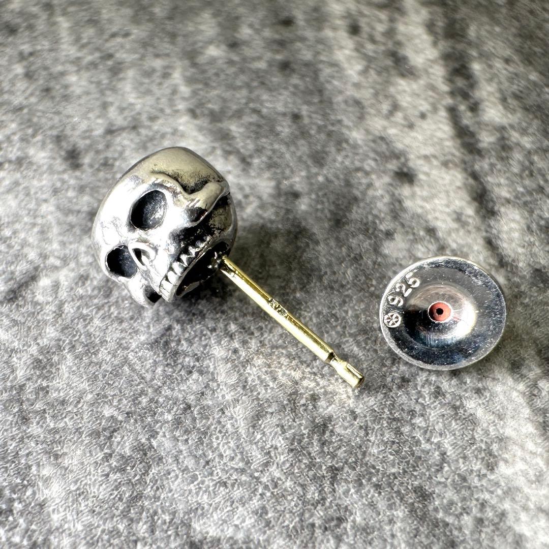 ★鑑定済★ジャスティンデイビス★J×U★スカル★SV925× K18★ピアス★