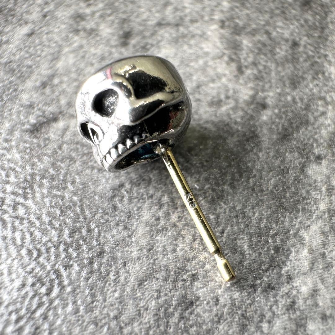 ★鑑定済★ジャスティンデイビス★J×U★スカル★SV925× K18★ピアス★