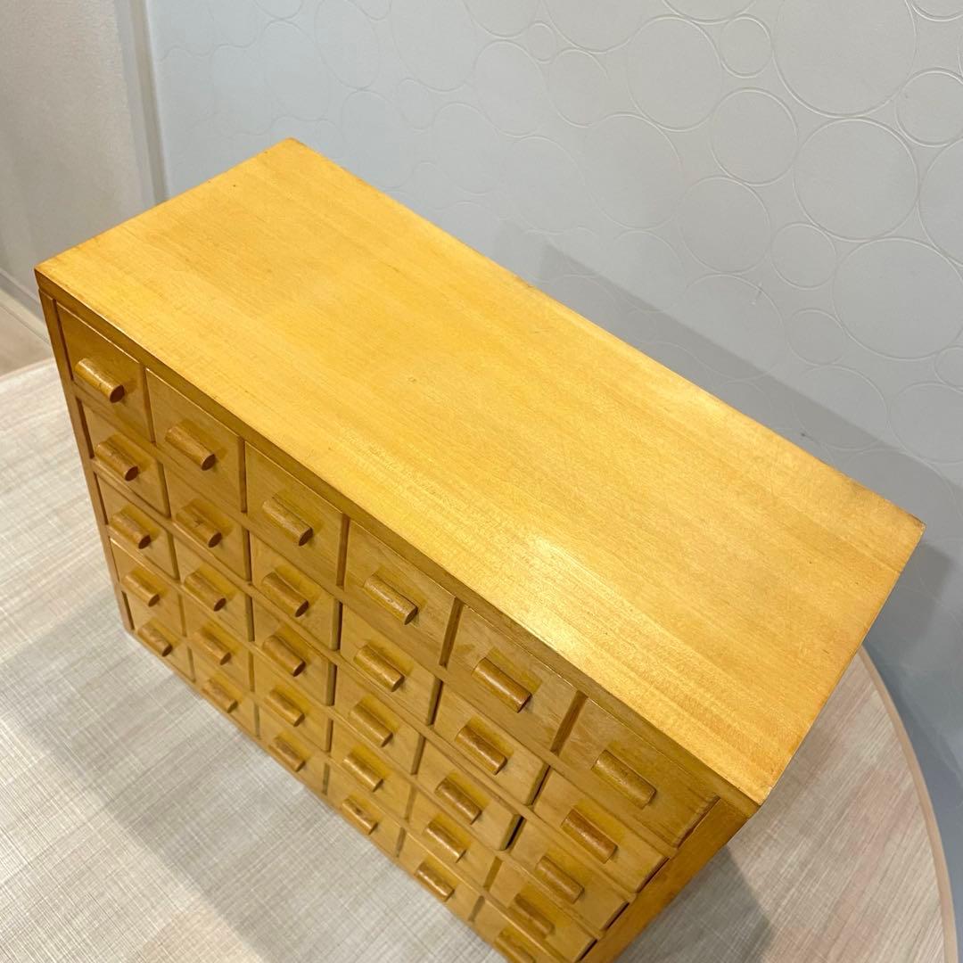 天然木 多段小引き出し 薬入れ 小物収納 薬棚　薬箪笥 北欧・カントリー