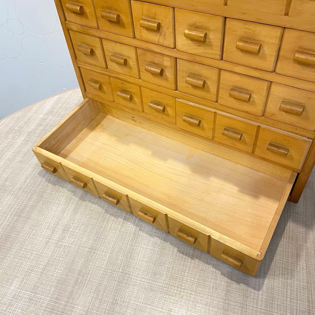 天然木 多段小引き出し 薬入れ 小物収納 薬棚　薬箪笥 北欧・カントリー
