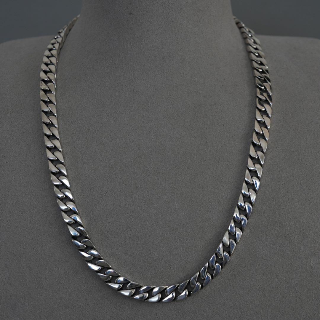 鑑定書付 50cm 重厚 シルバー 喜平チェーンネックレス シルバー925