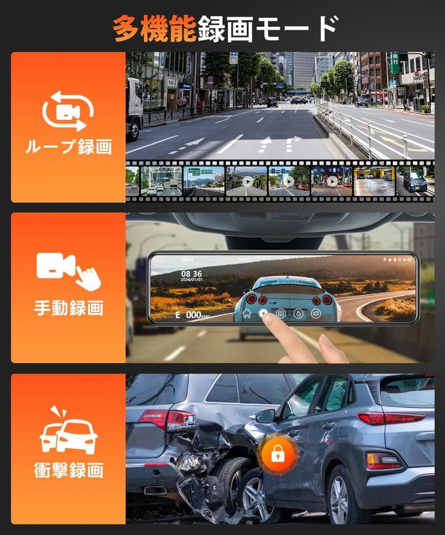 ★現品限り★ 4Kドライブレコーダー 11インチ SDカード付