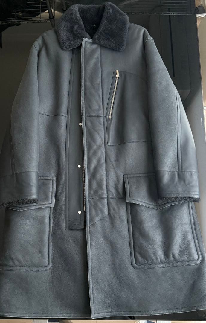 定価213万円 HERMES エルメス　表革　ロングムートンコート