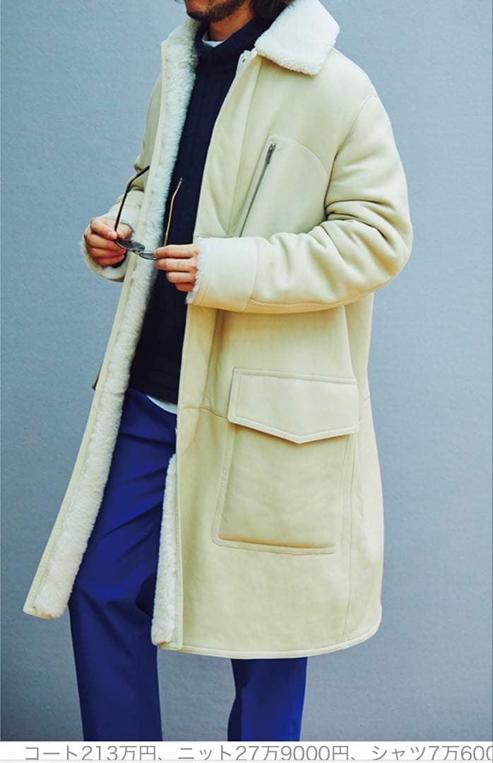 定価213万円 HERMES エルメス　表革　ロングムートンコート