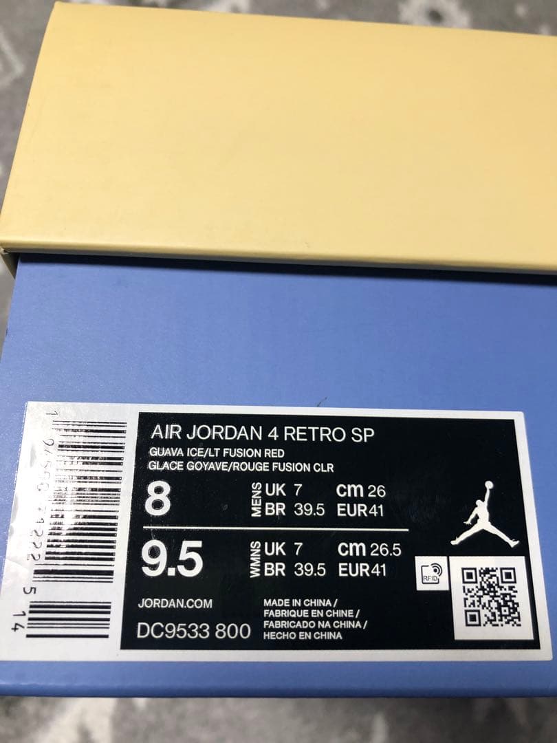 26㎝　Jordan 4 × Union LA Guava Ice 美品