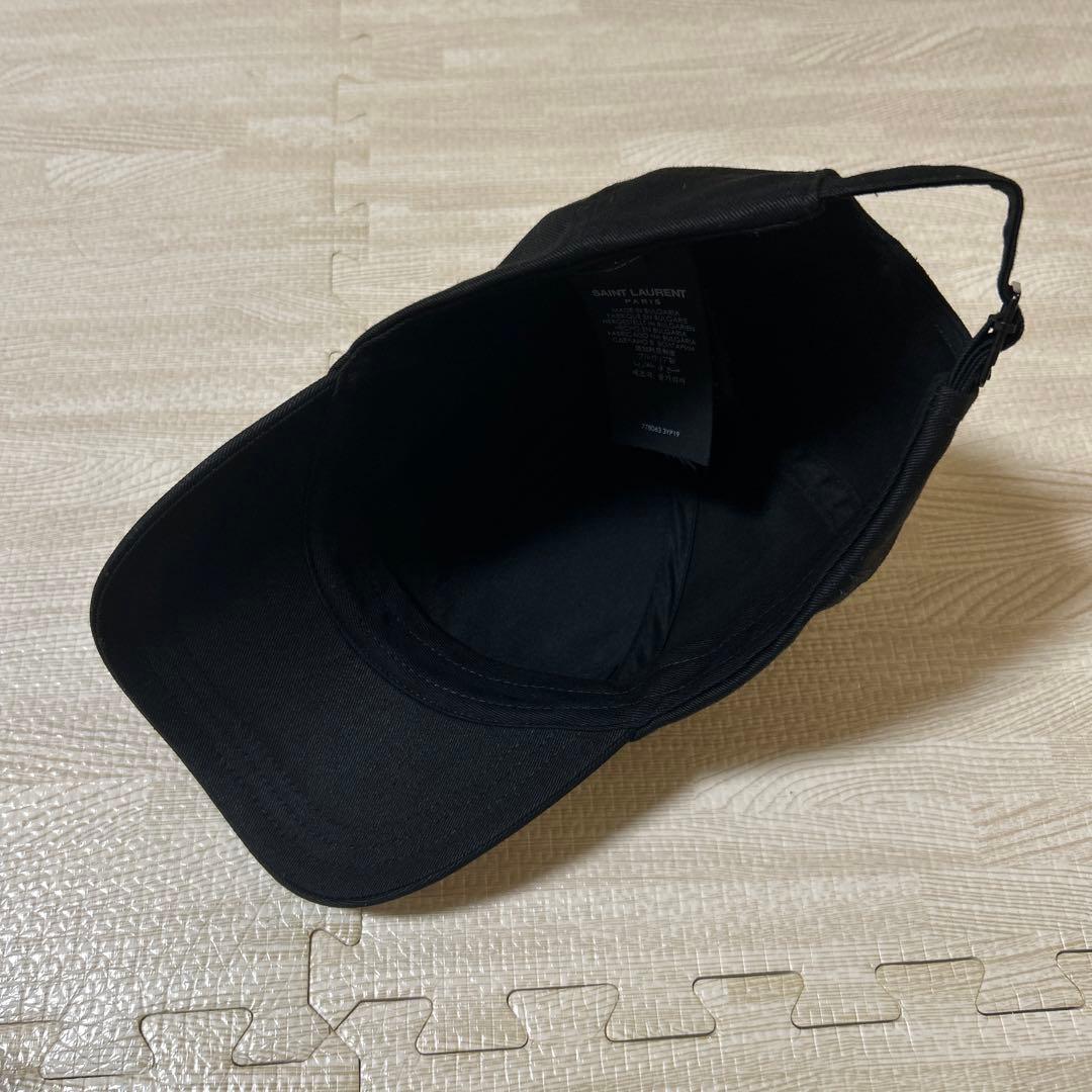 （試着のみ）サンローランパリ　ロゴキャップ　ブラック　57