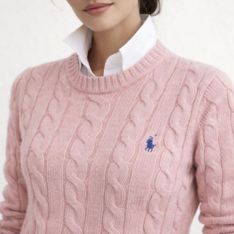 【極美品】ポロラルフローレン　ケーブルニット　大人気カラー　桜色　ピンク