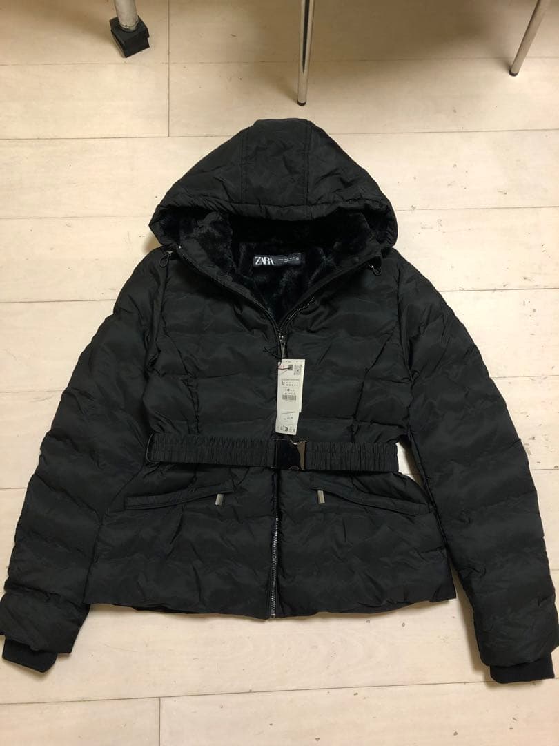 ZARA ウエストベルト付き　中綿ジャケット