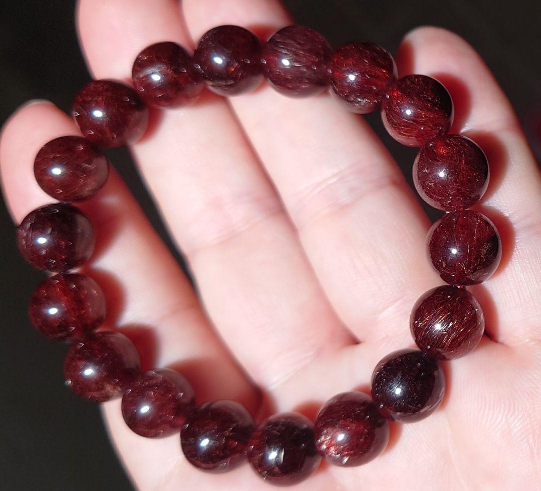♥REIKOです♥【レア品】天然石レッドルチルブレスレット約12mm