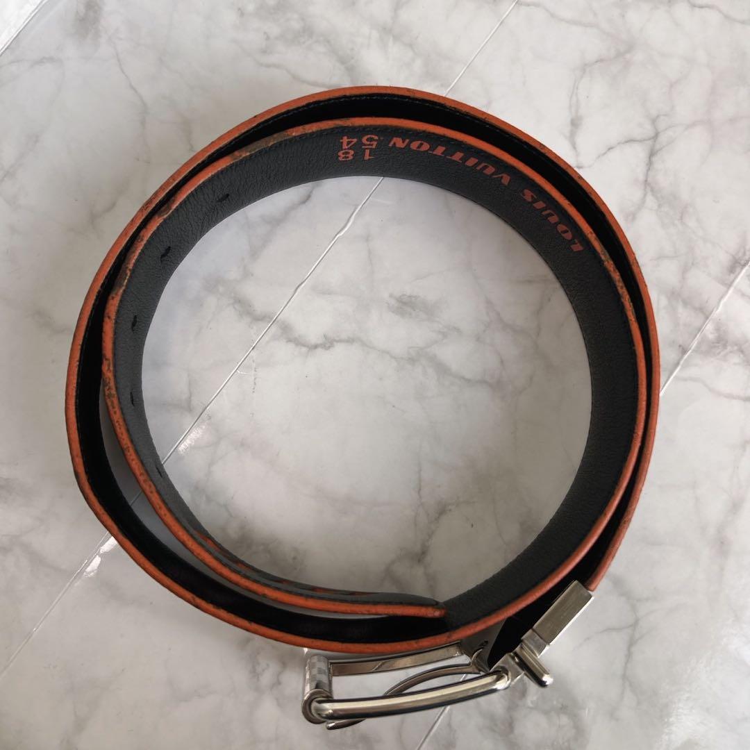 美品✨ルイヴィトン　ベルト　サンチュール　ダミエ　コバルト　レザー　最高級