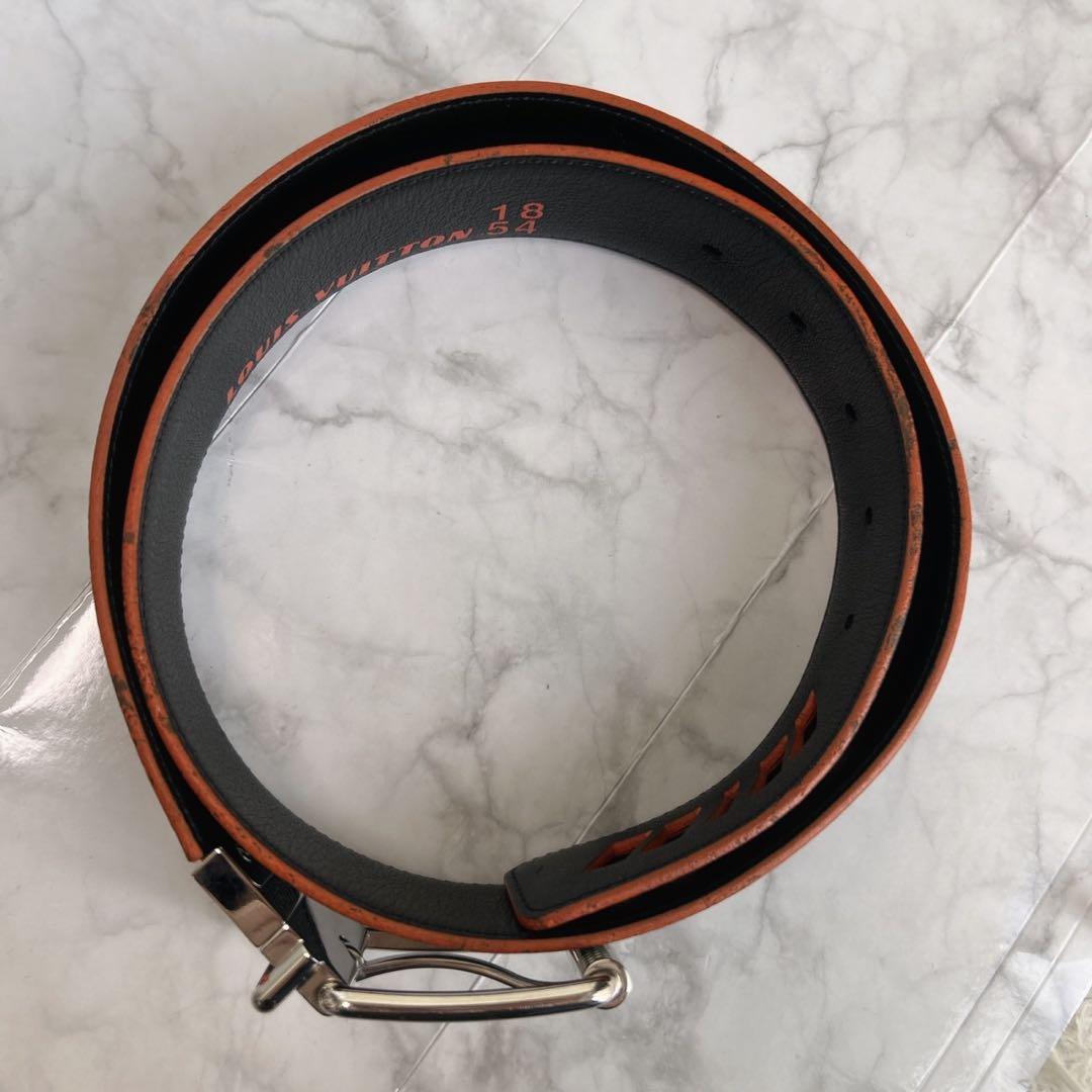 美品✨ルイヴィトン　ベルト　サンチュール　ダミエ　コバルト　レザー　最高級