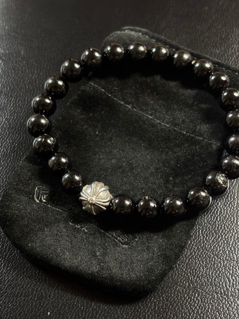 クロムハーツ ビーズブレスレット 6mm ブラック