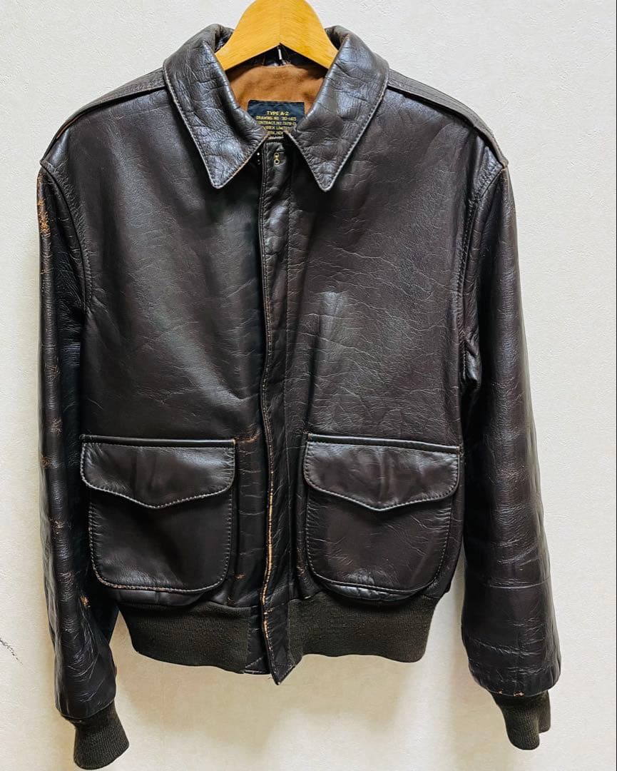 80s AVIREXA-2 レザージャケット USA製 Lサイズ茶
