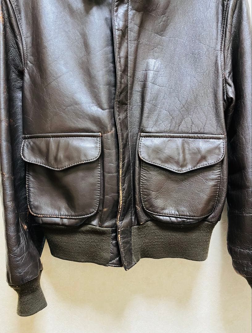 80s AVIREXA-2 レザージャケット USA製 Lサイズ茶