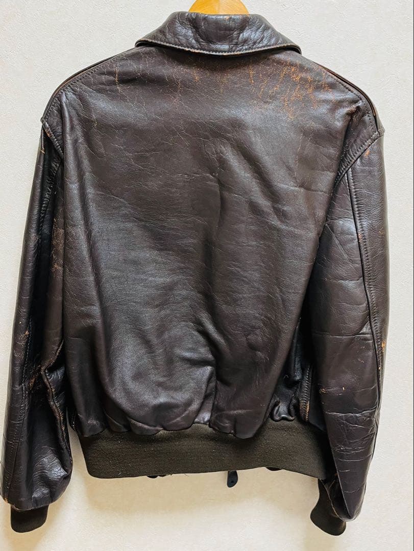 80s AVIREXA-2 レザージャケット USA製 Lサイズ茶