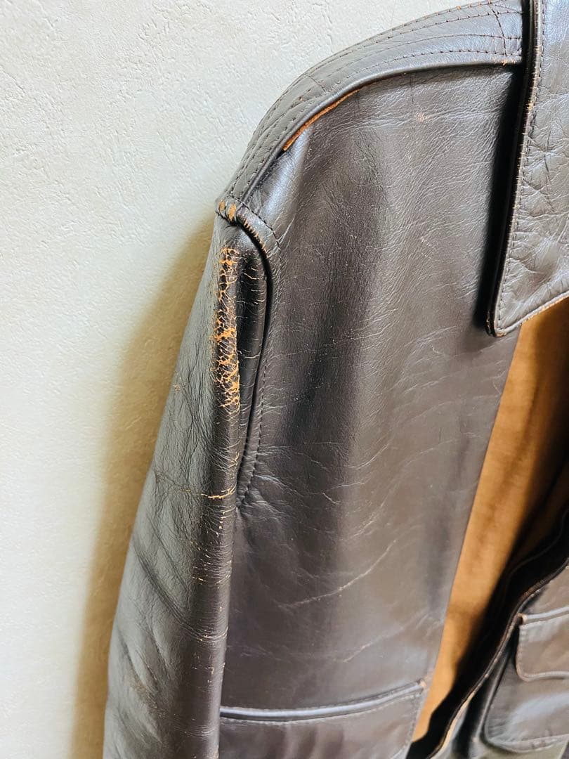 80s AVIREXA-2 レザージャケット USA製 Lサイズ茶