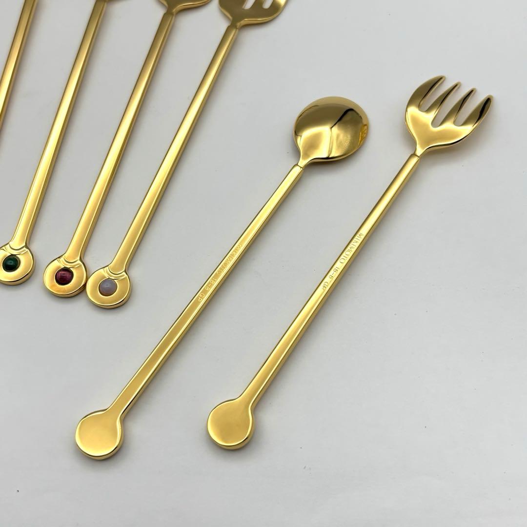 MIKIMOTO ミキモト 半貴石カトラリー スプーン フォーク 10本セット