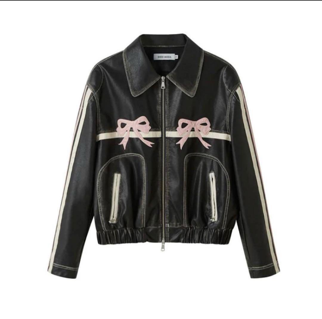 DIDDI MODA リボン レザージャケット Mサイズ バレエコア y2k