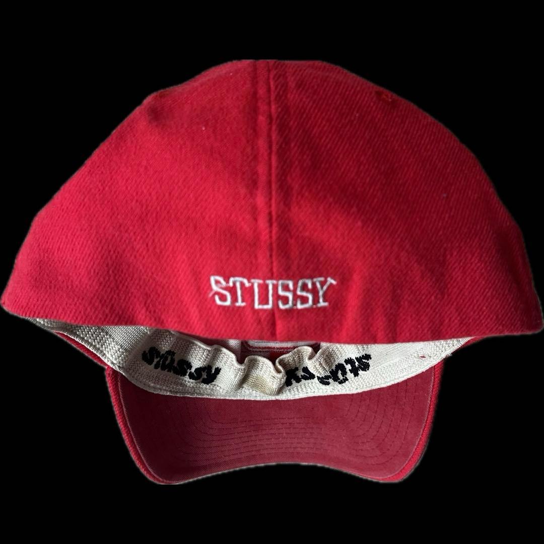 “SSリンク刺繍” old stussy 6パネルキャップ 白タグ USA製