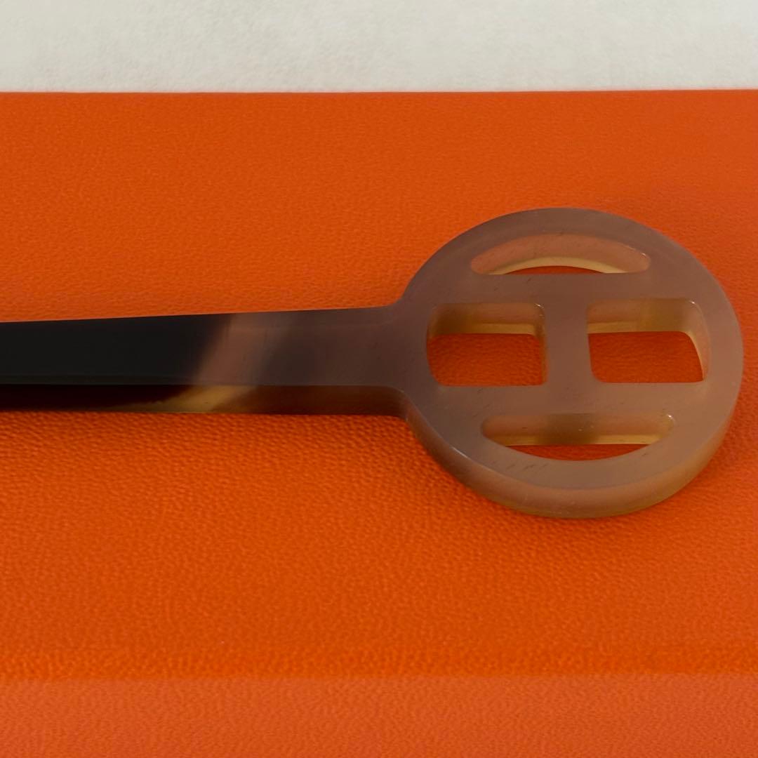 ＊未着用・新品＊ HERMES バッファローホーン 簪 / かんざし Hロゴ