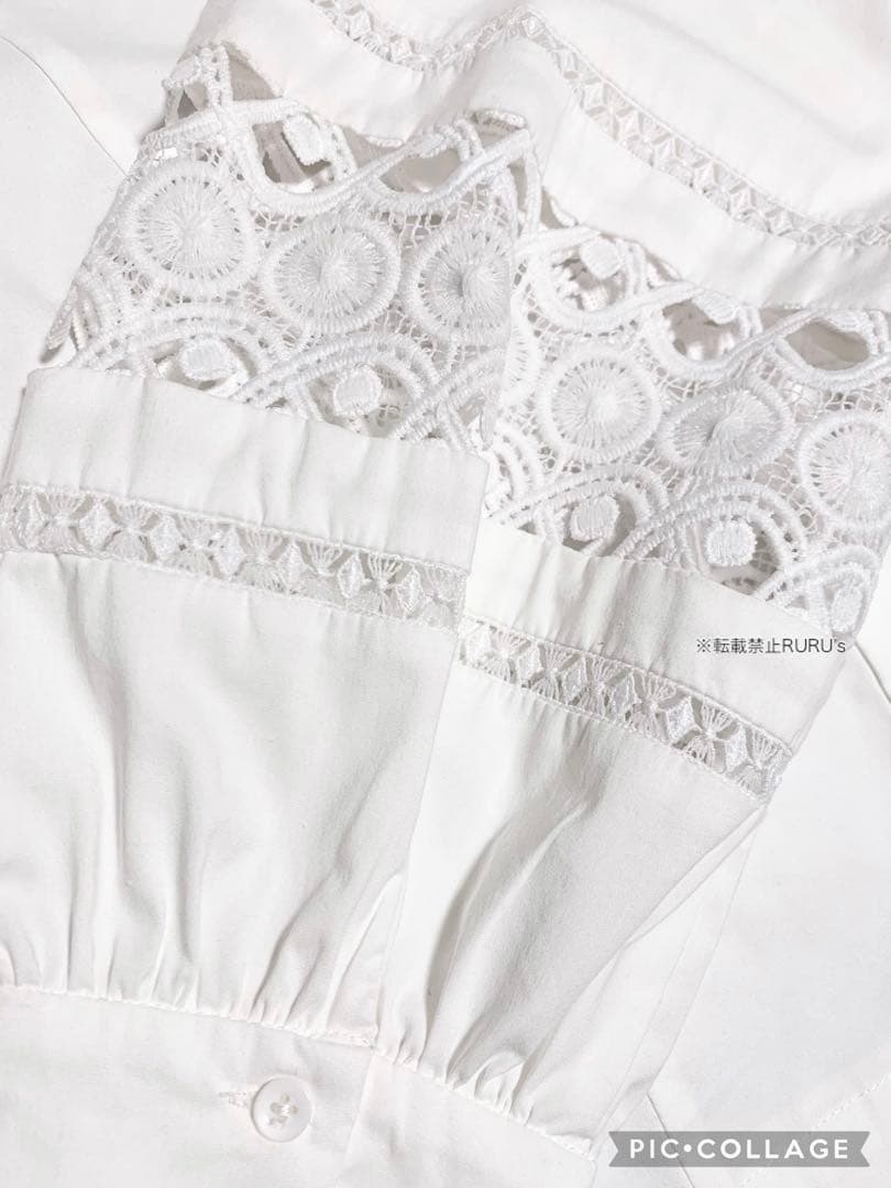 新品 alice+olivia アイレット刺繍レース ボウタイ シャツブラウス