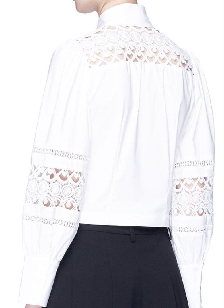 新品 alice+olivia アイレット刺繍レース ボウタイ シャツブラウス