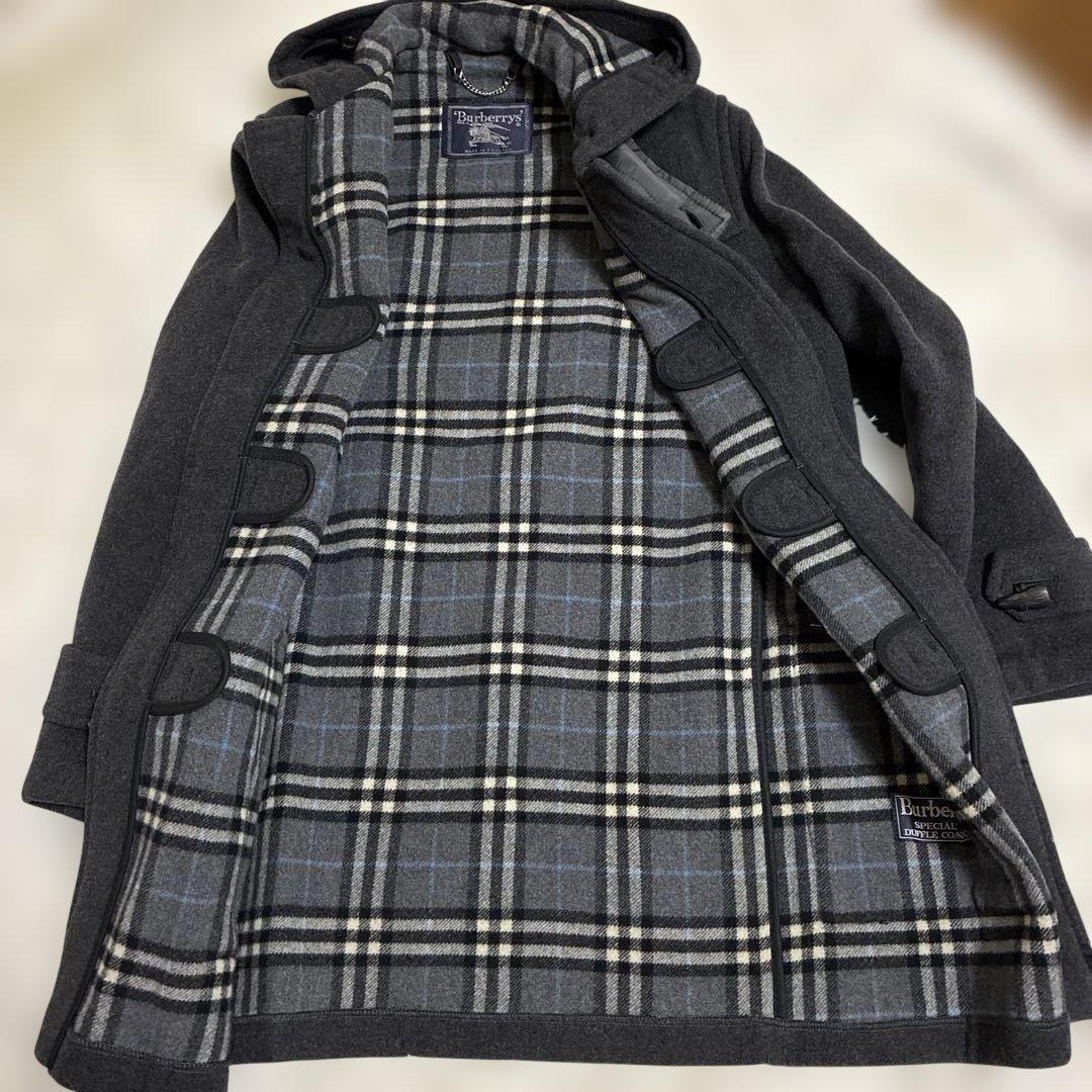 美品　バーバリー Burberrys ダッフルコート ノバチェック柄　グレー