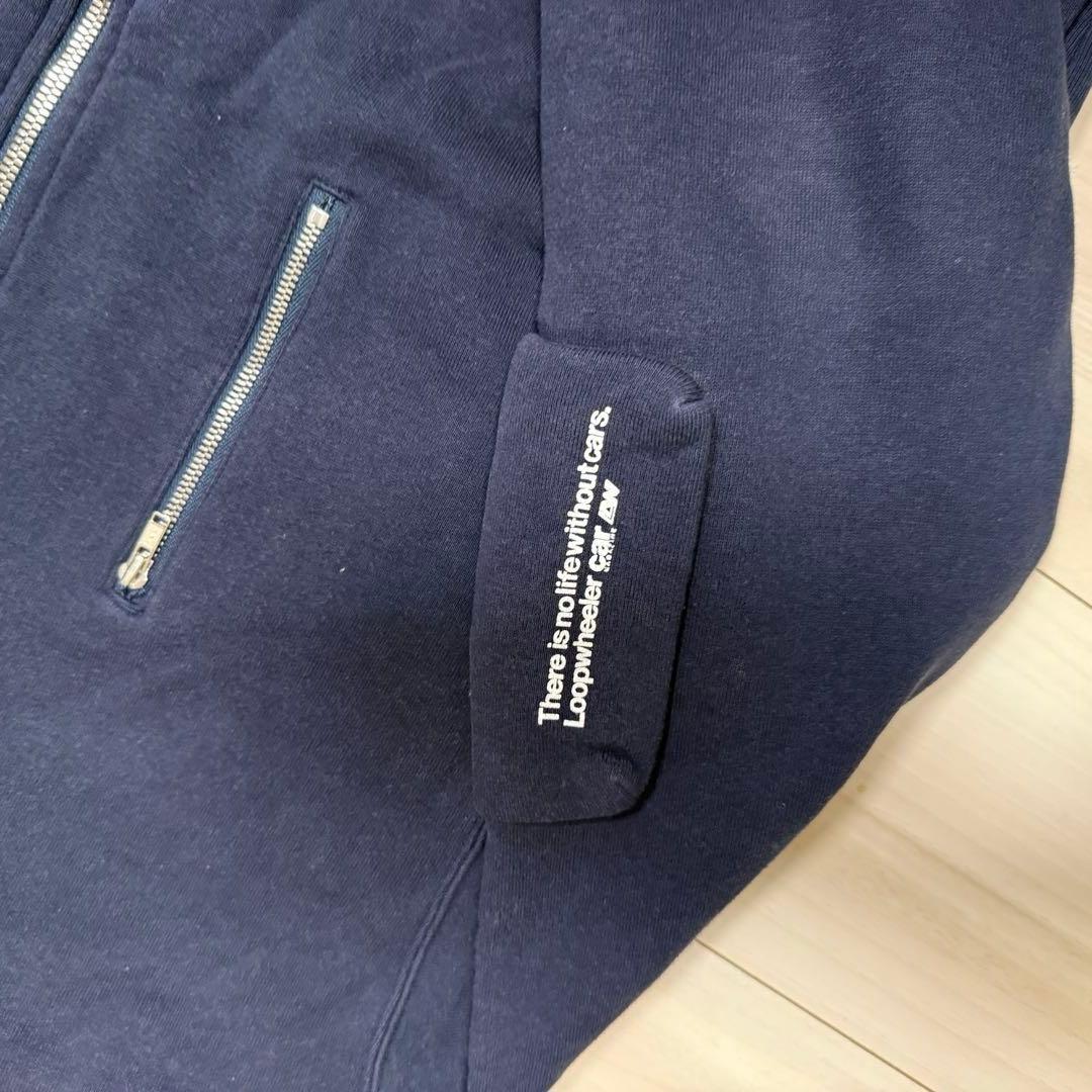 レア LOOPWHEELER フルジップ スウェット 紺 M