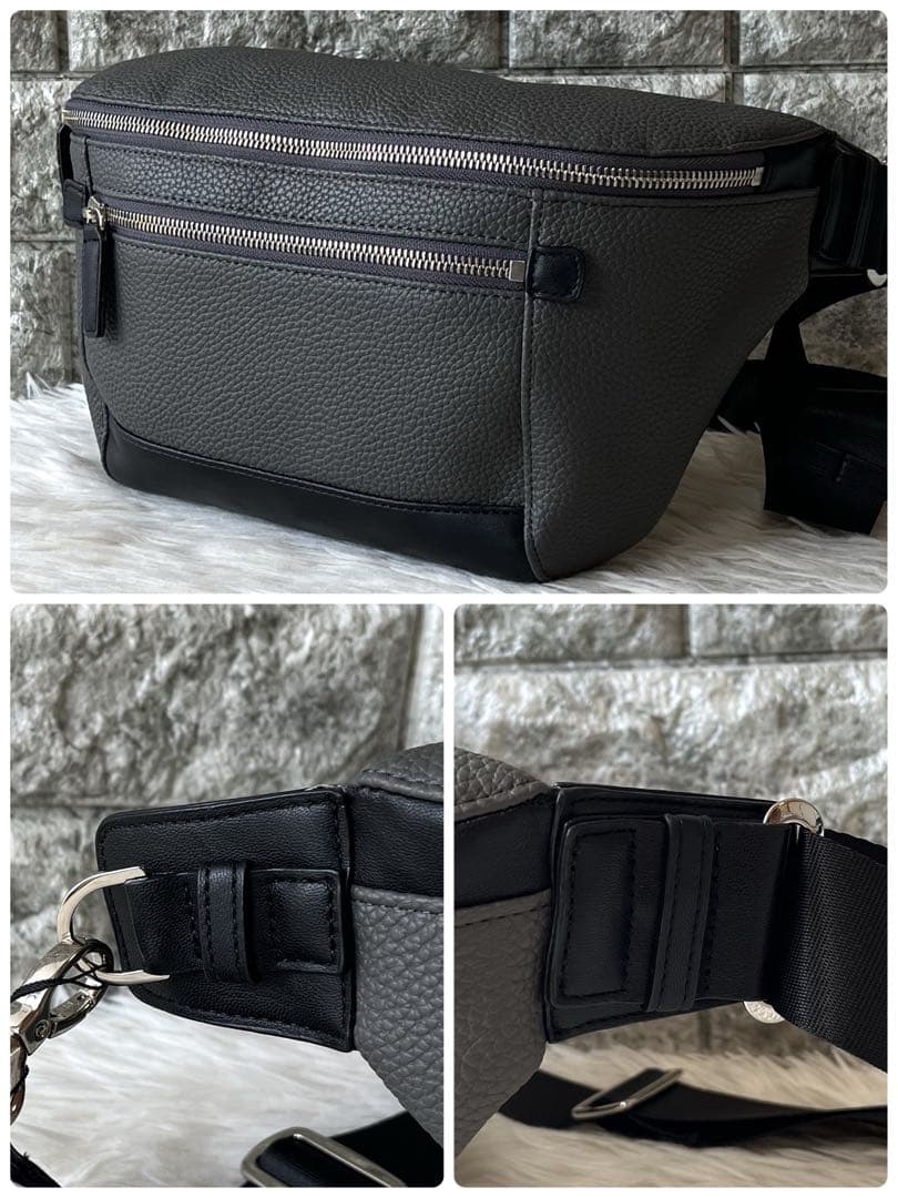 【新品未使用】ジョゼフオム　シンセティックシュリンクレザー　ボディバッグ