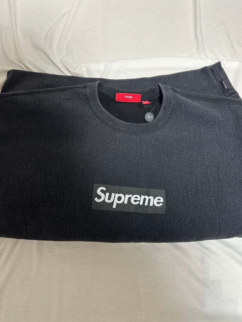 トップス Supreme Washed Box Logo Crewneck BLACK