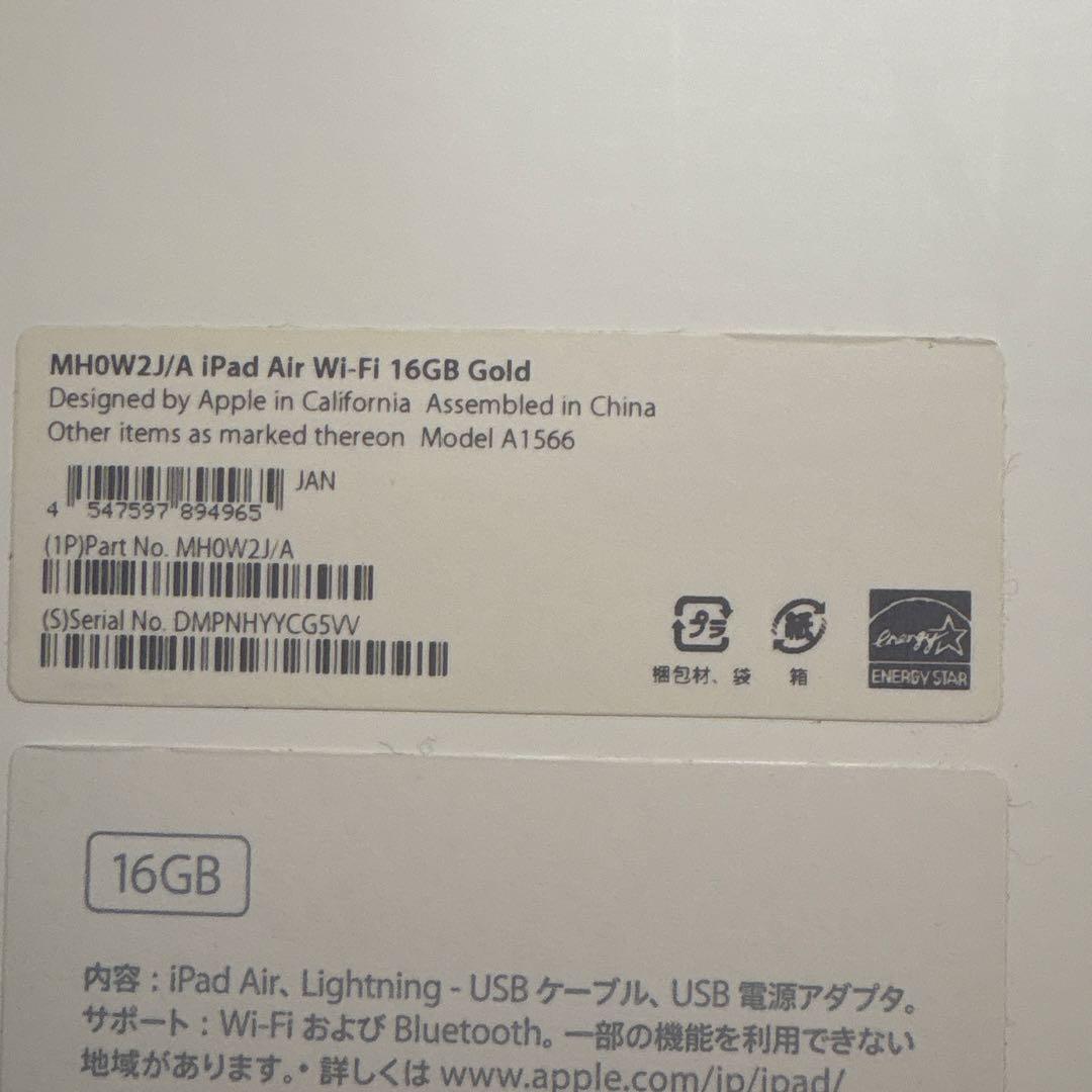 Apple iPad Air 2 Wi-Fi 16GB Gold 本体