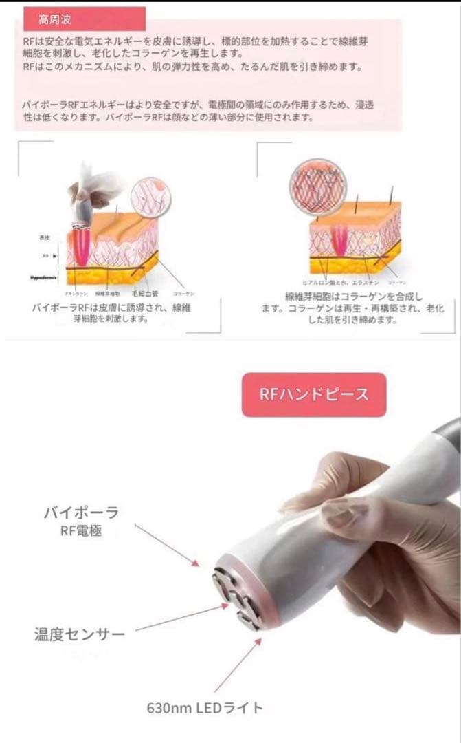 エレクトロポレーション RF美顔器　美容機器　美容液導入