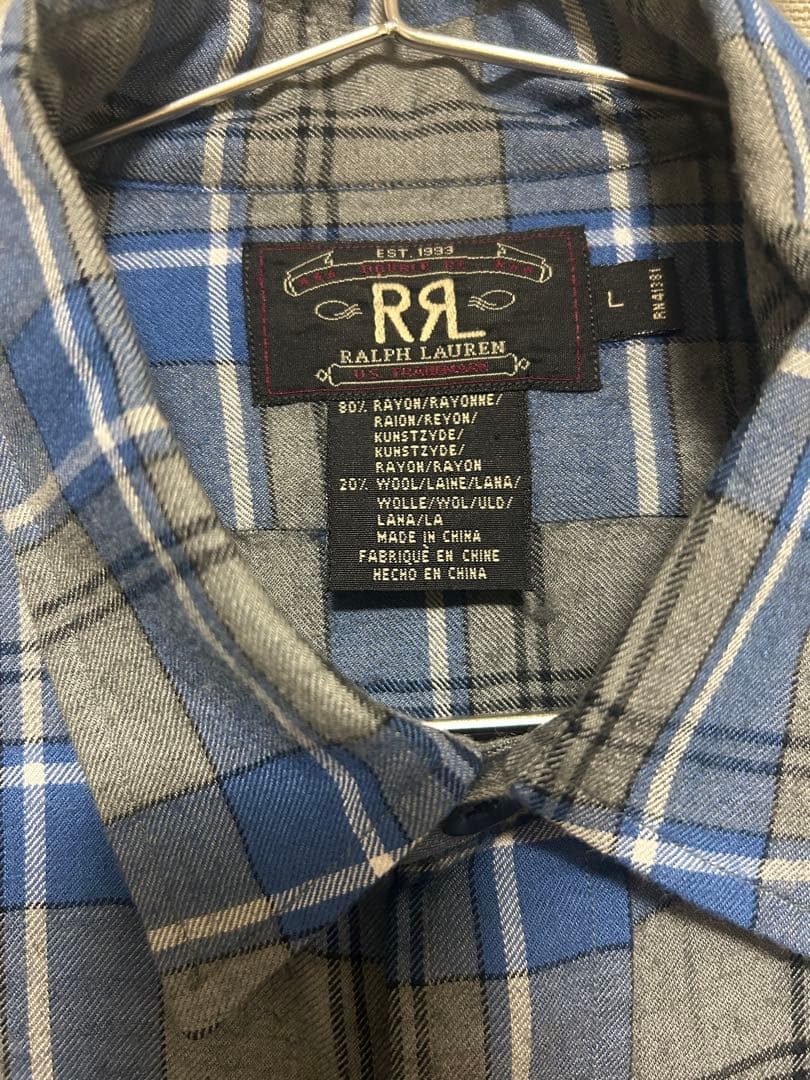 RRL チェック柄シャツ Lサイズ 三つ星 90s
