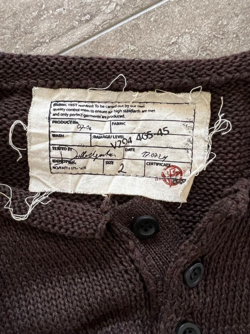 トップス NO/FAITH STUDIOS BUTTON KNIT BROWN